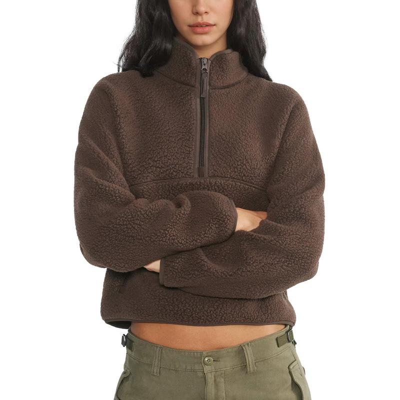 Alice | Pullover Cropped de Polar con Media Cremallera