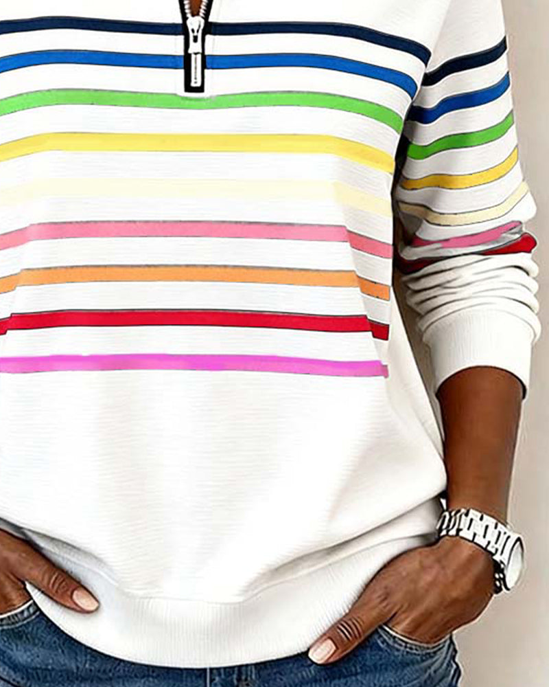 Marie | Jersey Casual con Rayas Coloridas