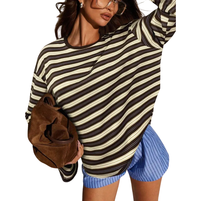 Rosina | Camiseta Clásica de Rayas de Manga Larga Ajustada