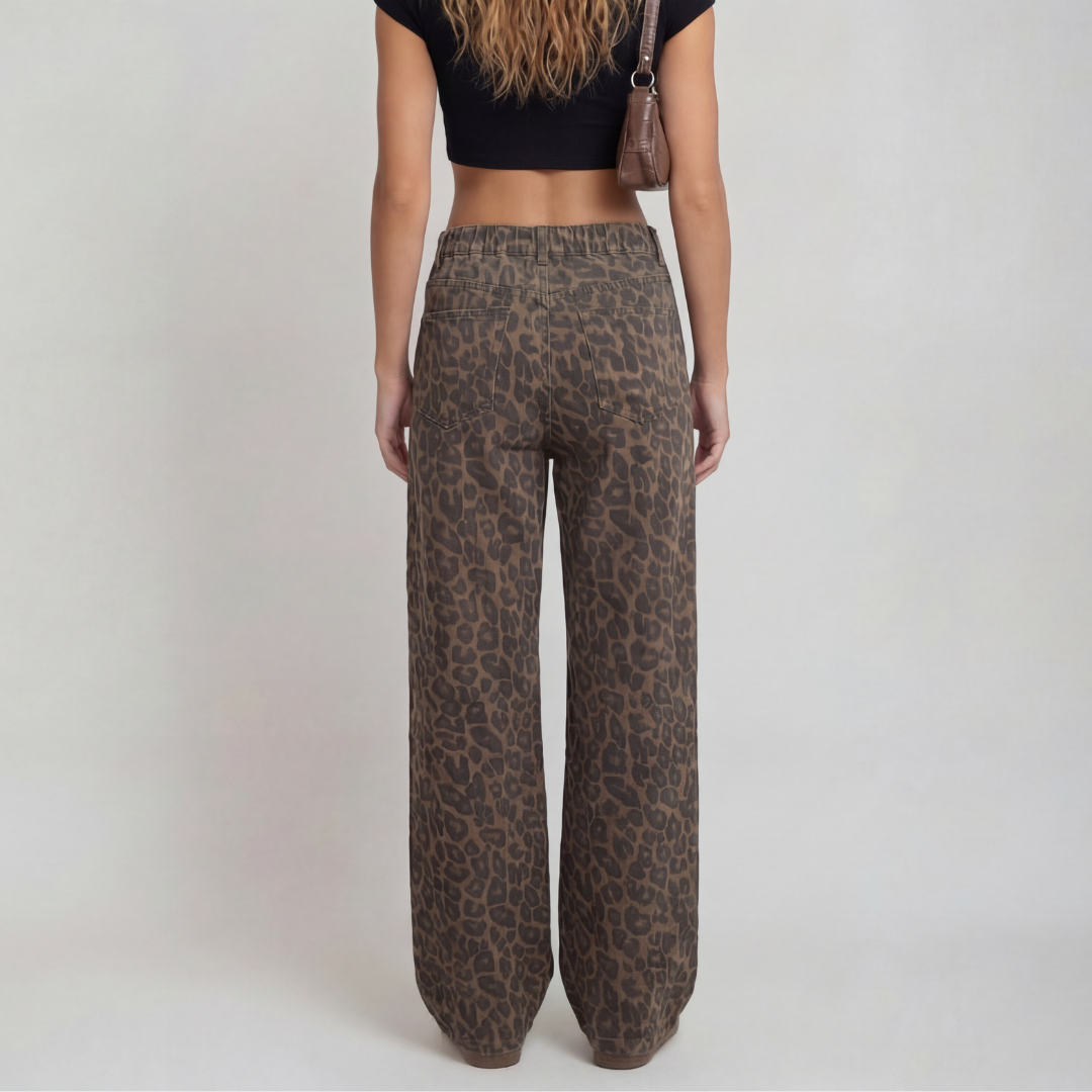 Penelope | Pantalón Palazzo Leopardo Talle Alto