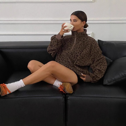 Mindi | Sudadera Acogedora con Estampado de Leopardo