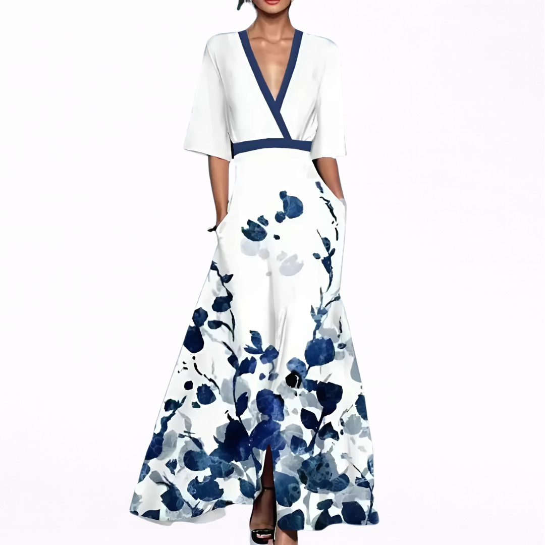Valentina | Maxi Vestido Elegante con Escote Profundo