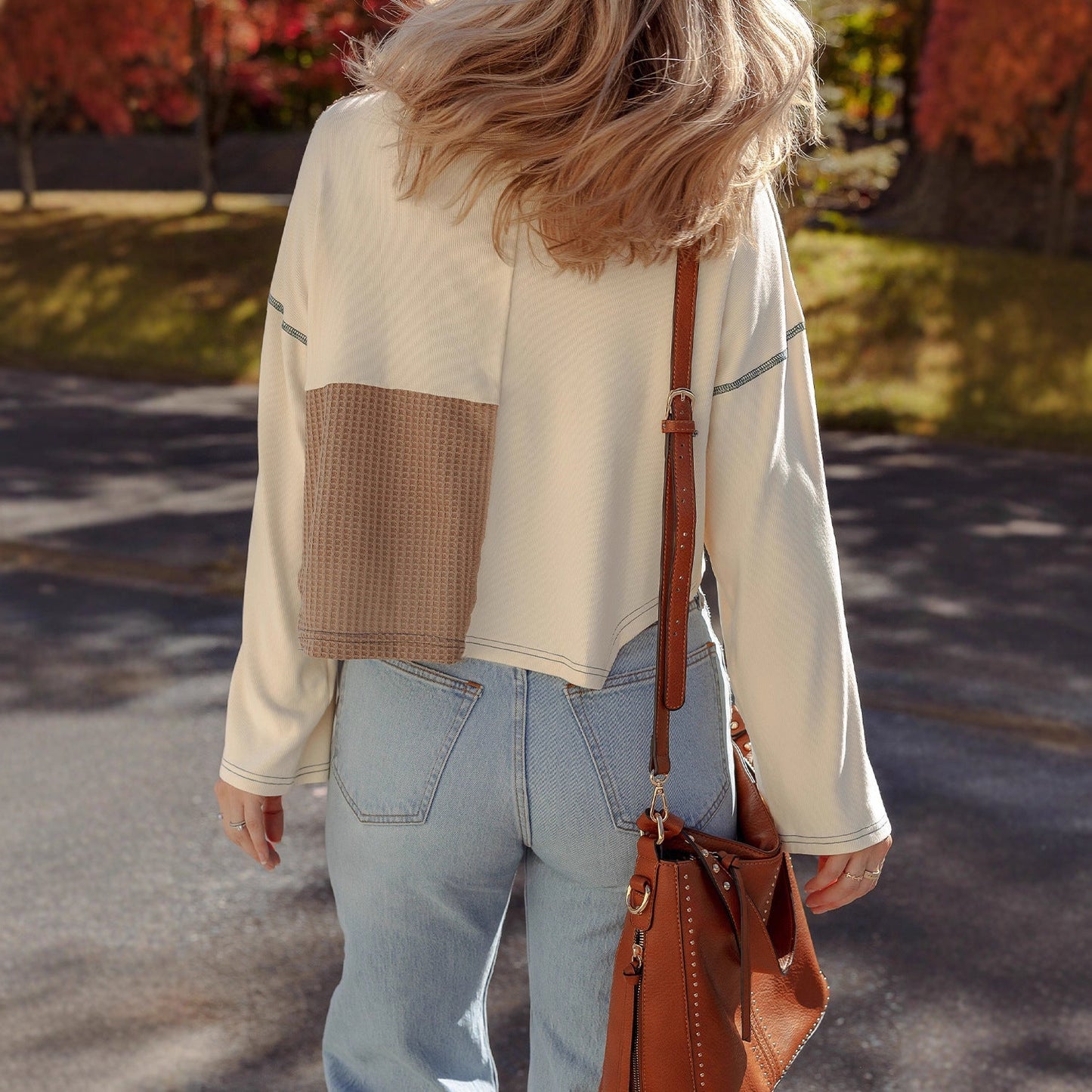 Almée | Jersey Patchwork con Cuello Redondo