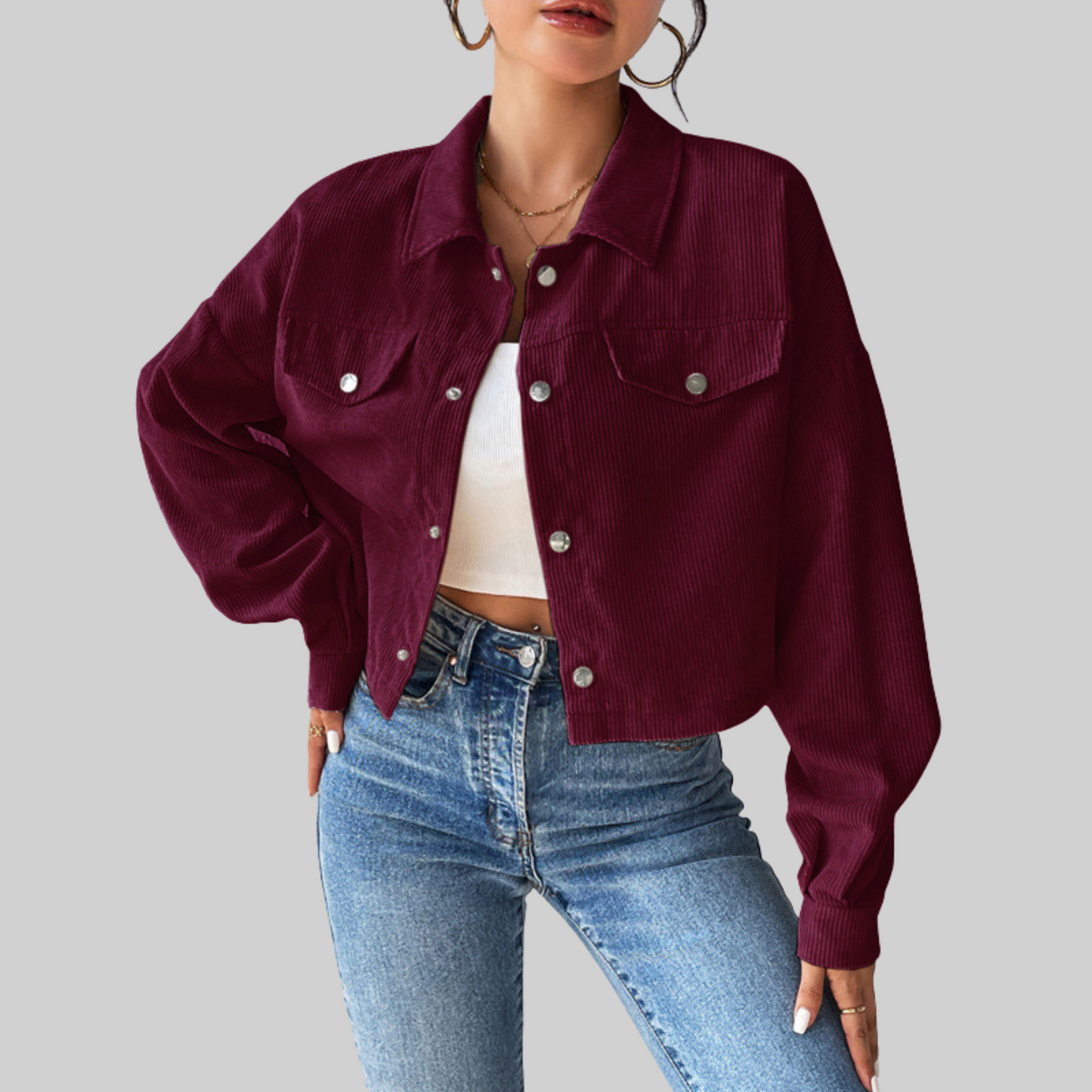 Estrella | Chaqueta Cuello Botones Frontal Clásica