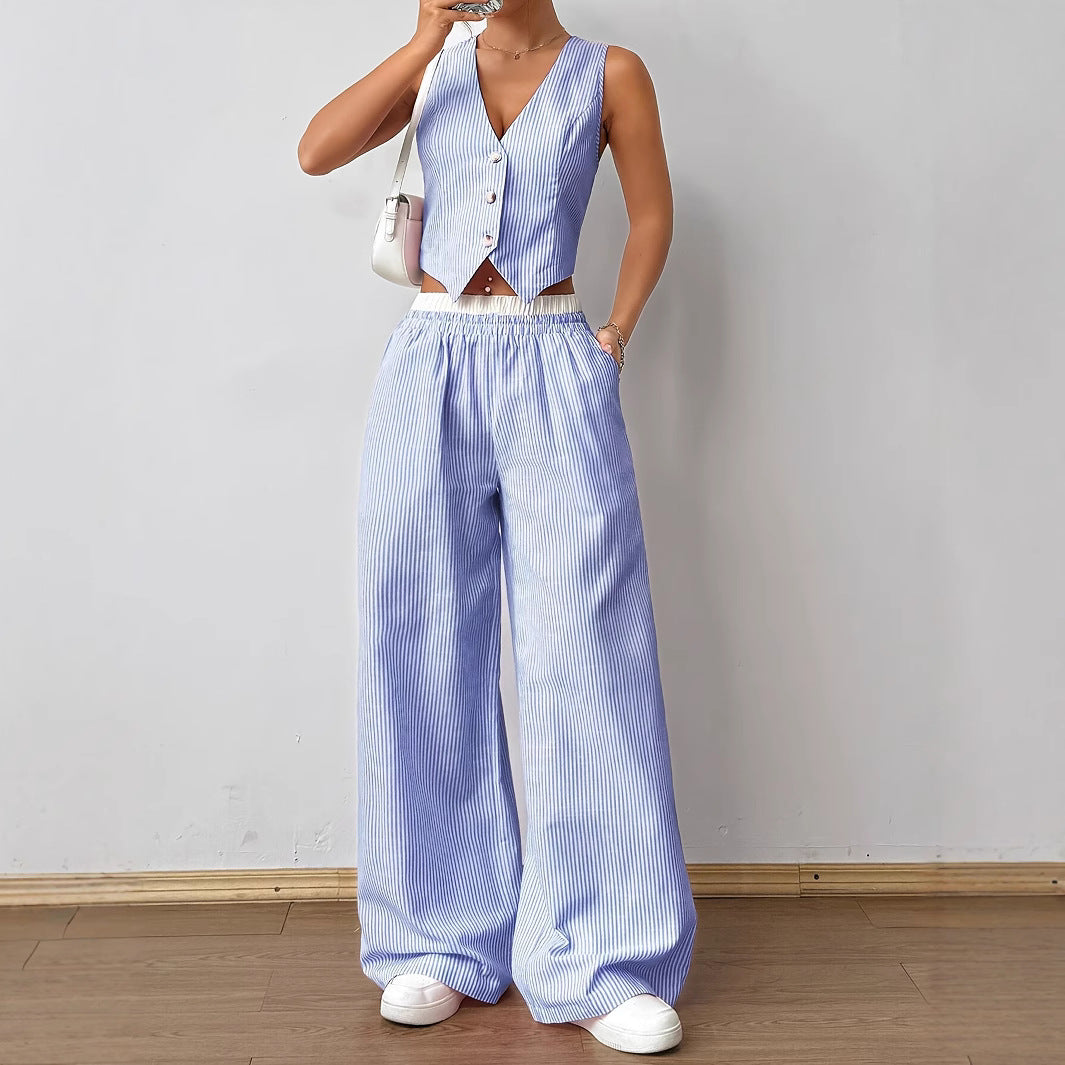 Navi | Conjunto Chaleco y Pantalón Rayas