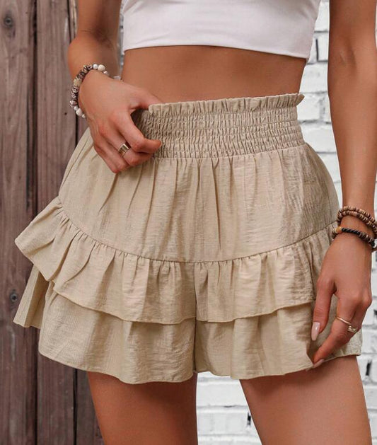 Gail | Shorts Boho Casuales con Volantes en Capas