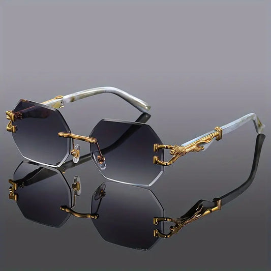 Poseidon | Gafas Sol Hexagonales Doradas