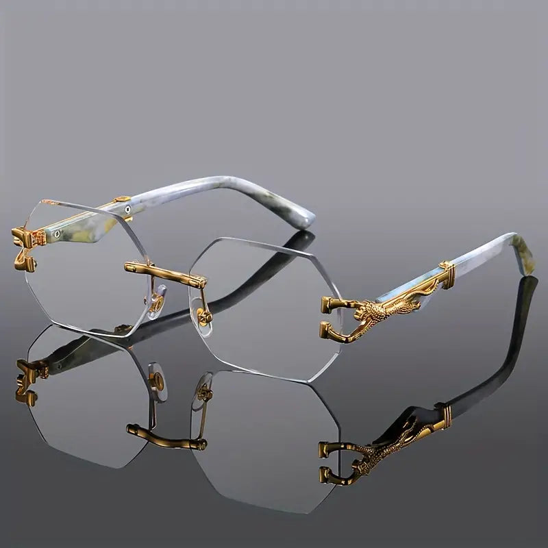 Poseidon | Gafas Sol Hexagonales Doradas
