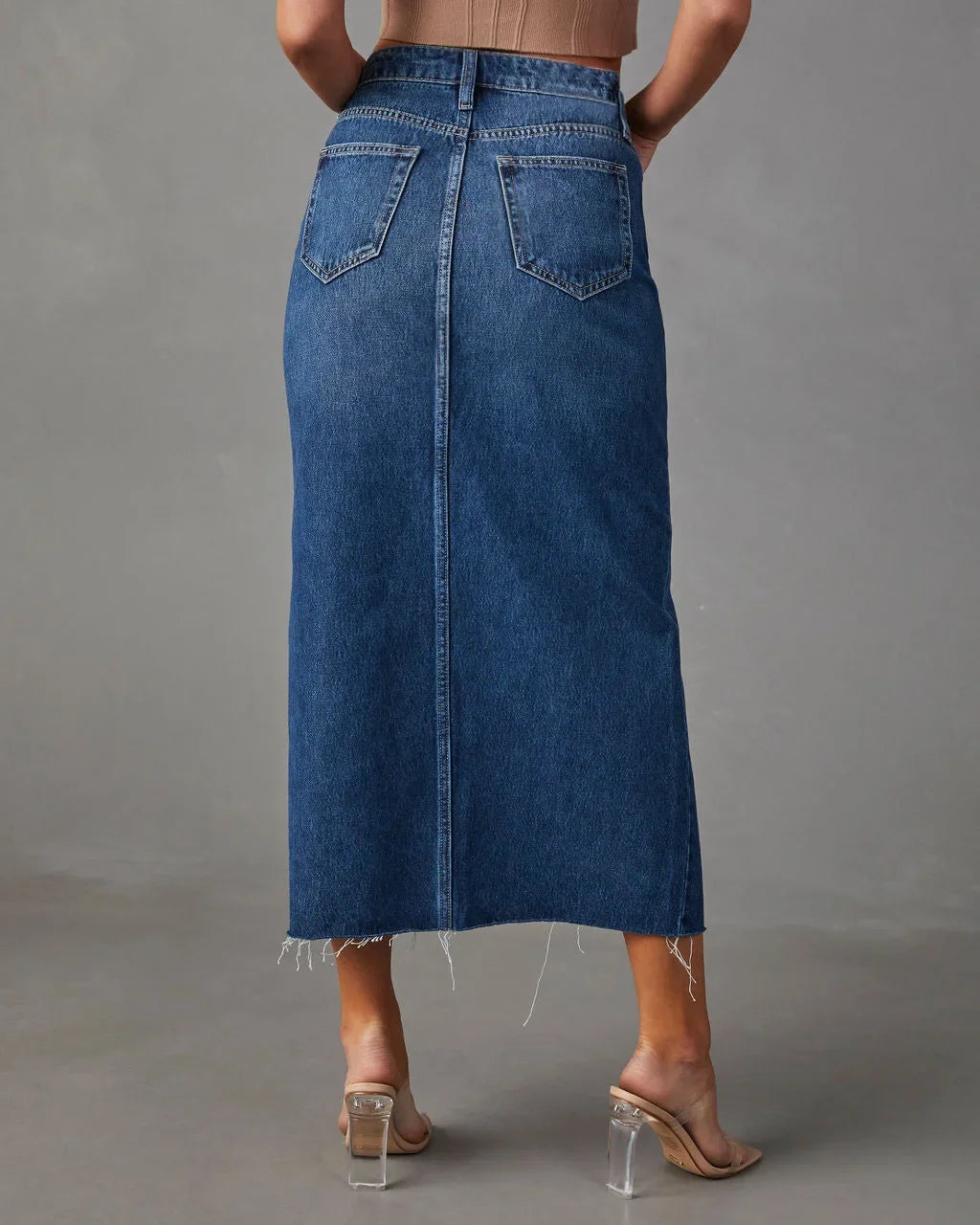 Denise | Falda Denim Clásica de Talle Alto
