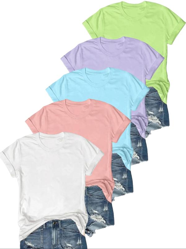 Olive | Camiseta Casual de Manga Corta (Pack de 5)