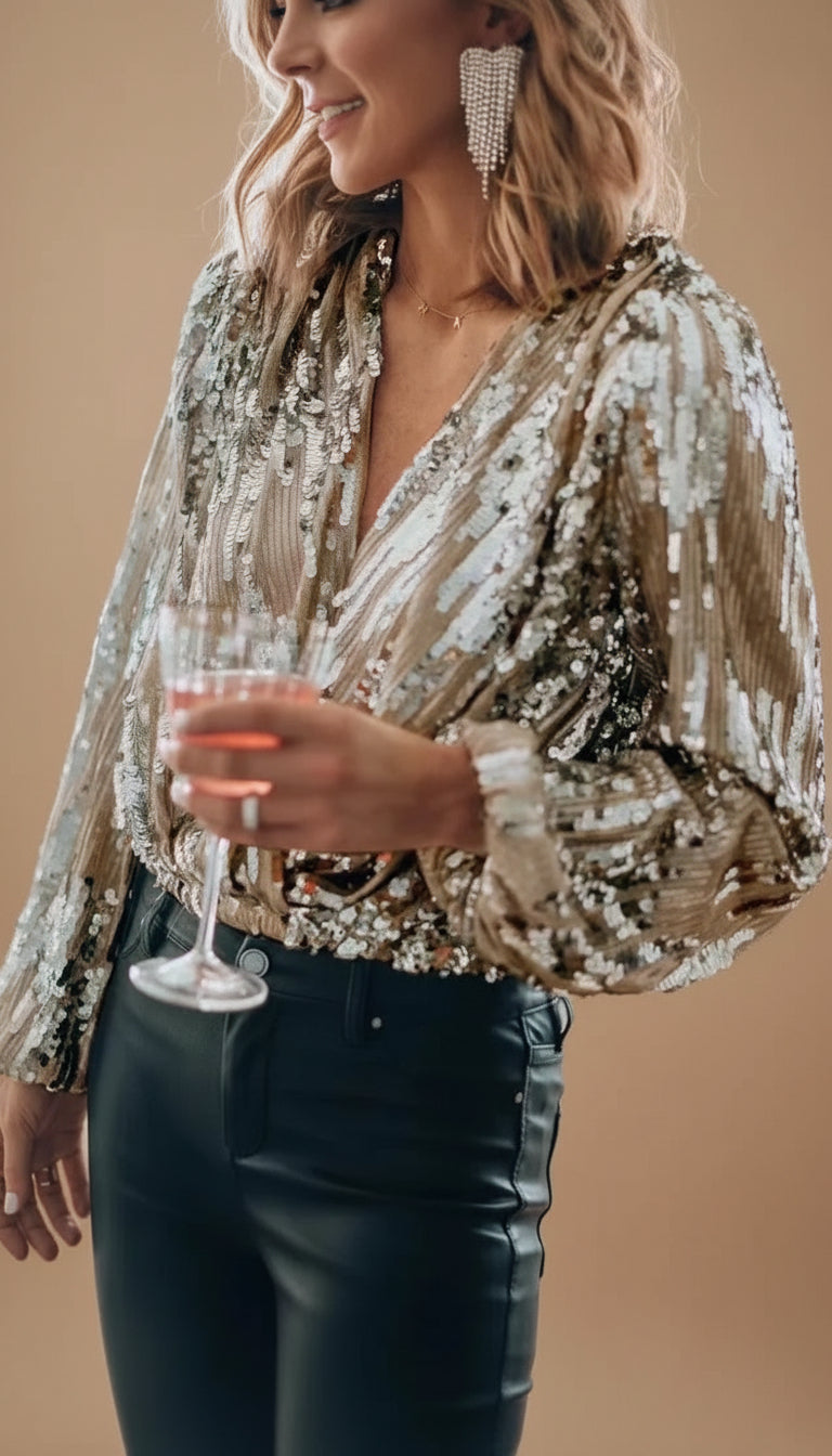 Amara | Blusa con Brillo Elegante