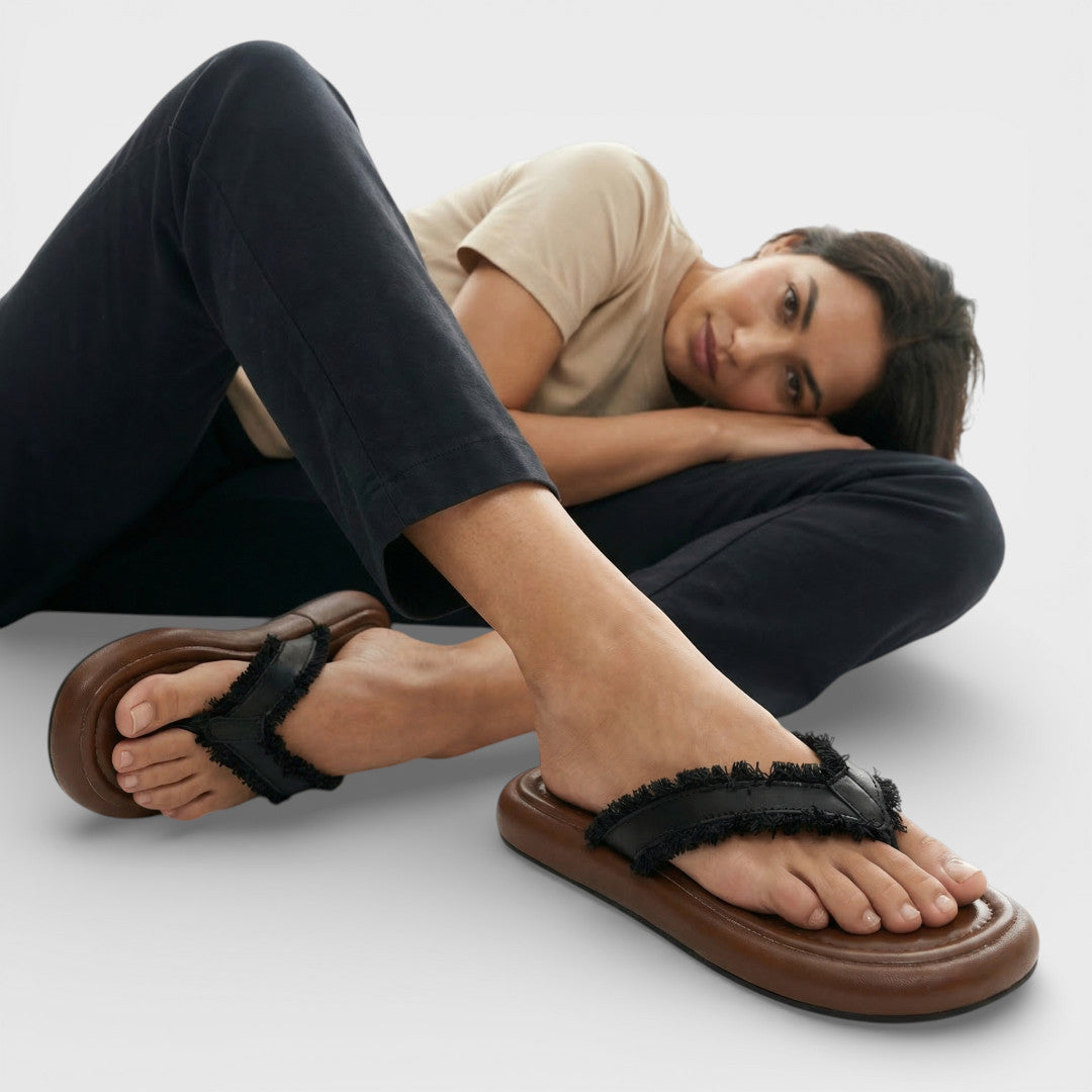 Sandalias Planas Flecos Mujer