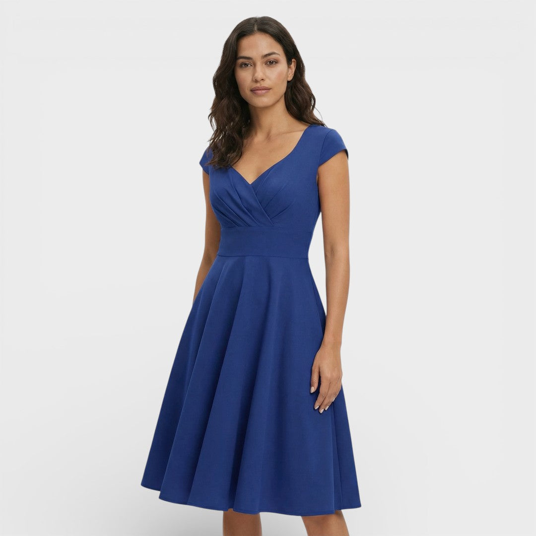Vestido Midi Rosa Retro Cóctel