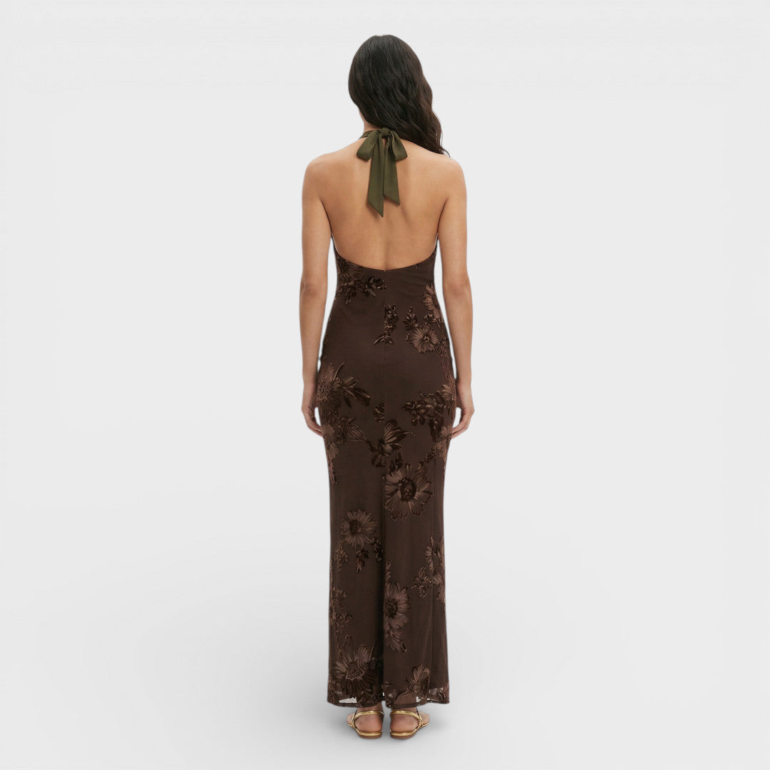 Vestido Maxi Bordado Floral Mujer