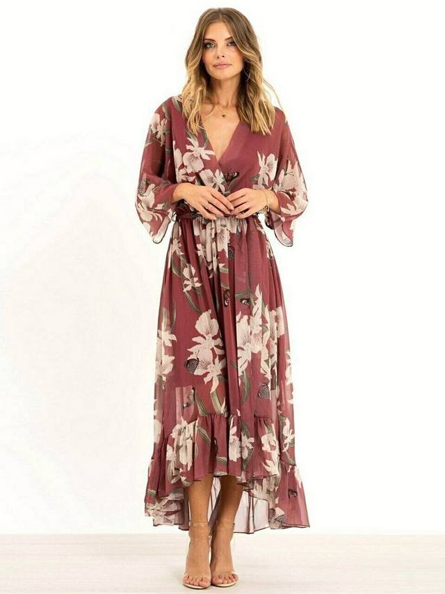 Yasmine | Vestido Midi Kimono Elegante
