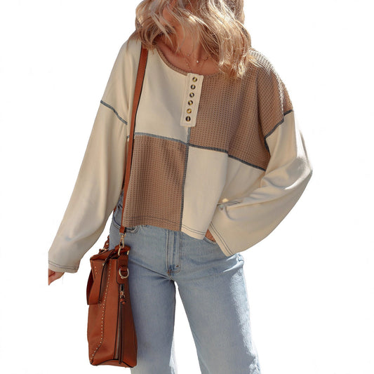 Almée | Jersey Patchwork con Cuello Redondo