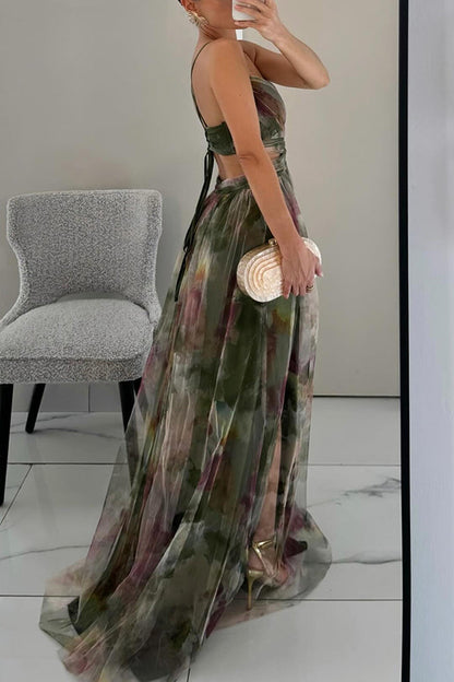 Giselle | Vestido largo con estampado floral encantador