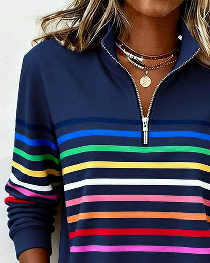 Marie | Jersey Casual con Rayas Coloridas