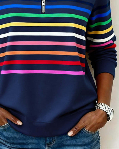 Marie | Jersey Casual con Rayas Coloridas