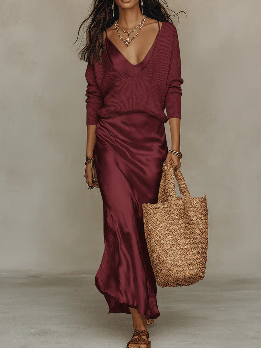 Elena | Vestido Midi Satinado