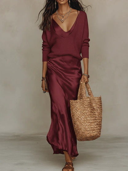 Elena | Vestido Midi Satinado