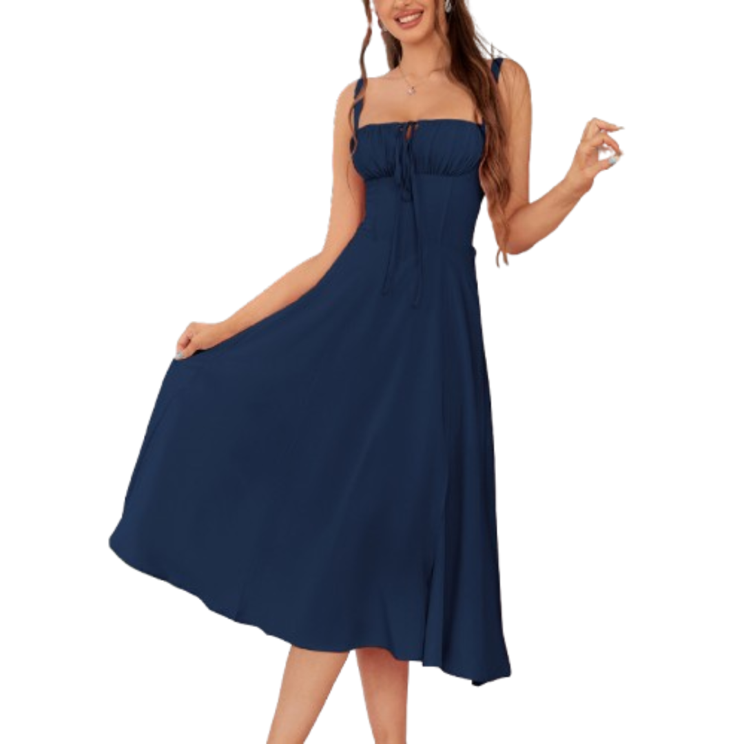 Ariellou | Vestido Midi Escote Cuadrado