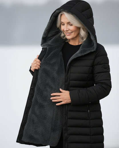 Clara | Abrigo de Invierno con Forro Polar y Silueta en Línea A