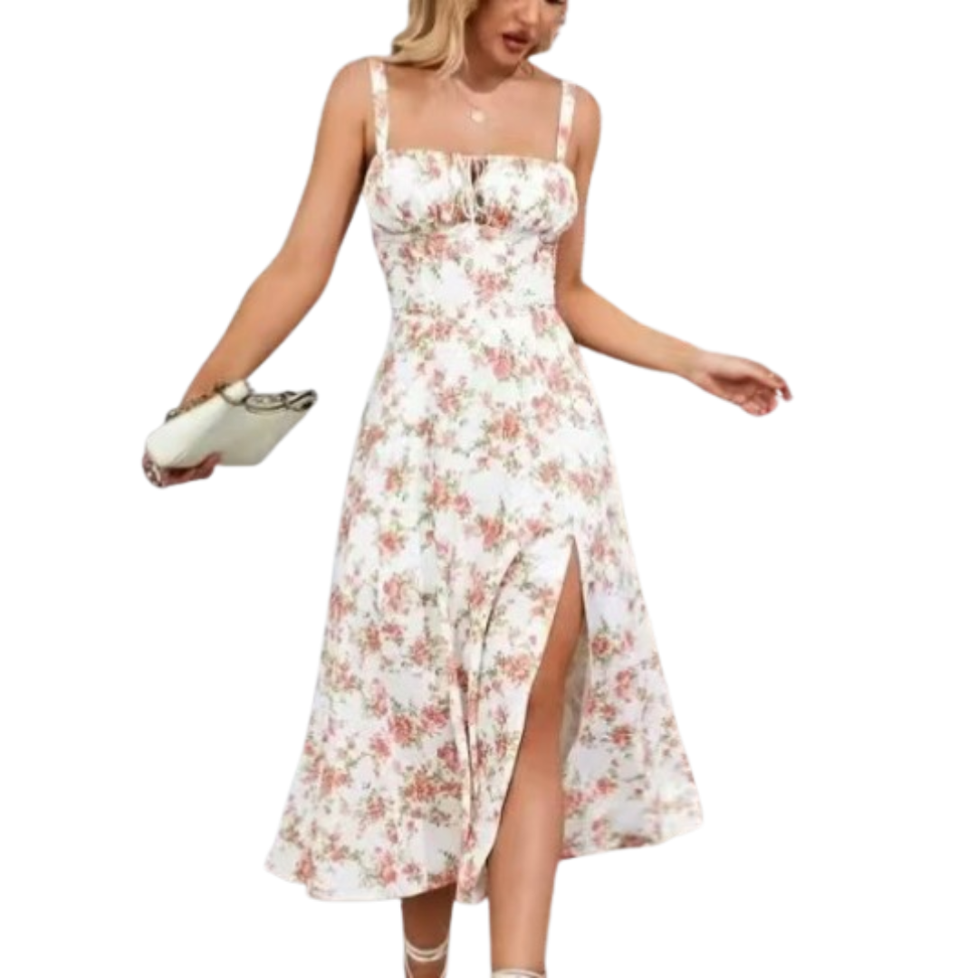 Ariellou | Vestido Midi Escote Cuadrado