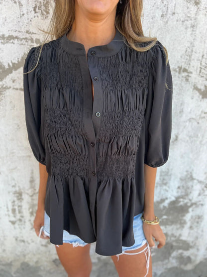 Eliza | Blusa Plisada Botones