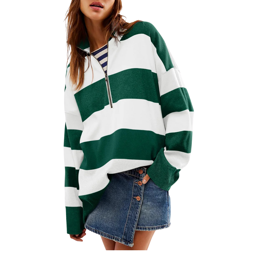 Camilla | Pullover Cómodo de Manga Larga con Media Cremallera