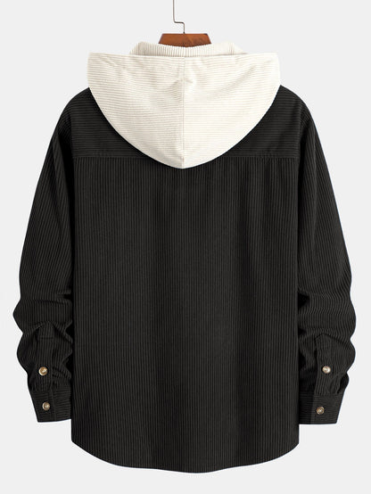 Sudadera con Capucha de Pana de Contraste