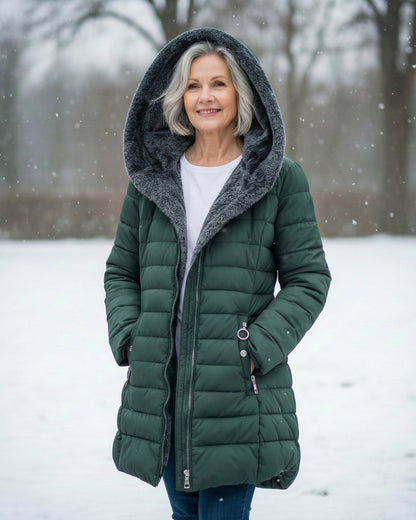 Clara | Abrigo de Invierno con Forro Polar y Silueta en Línea A