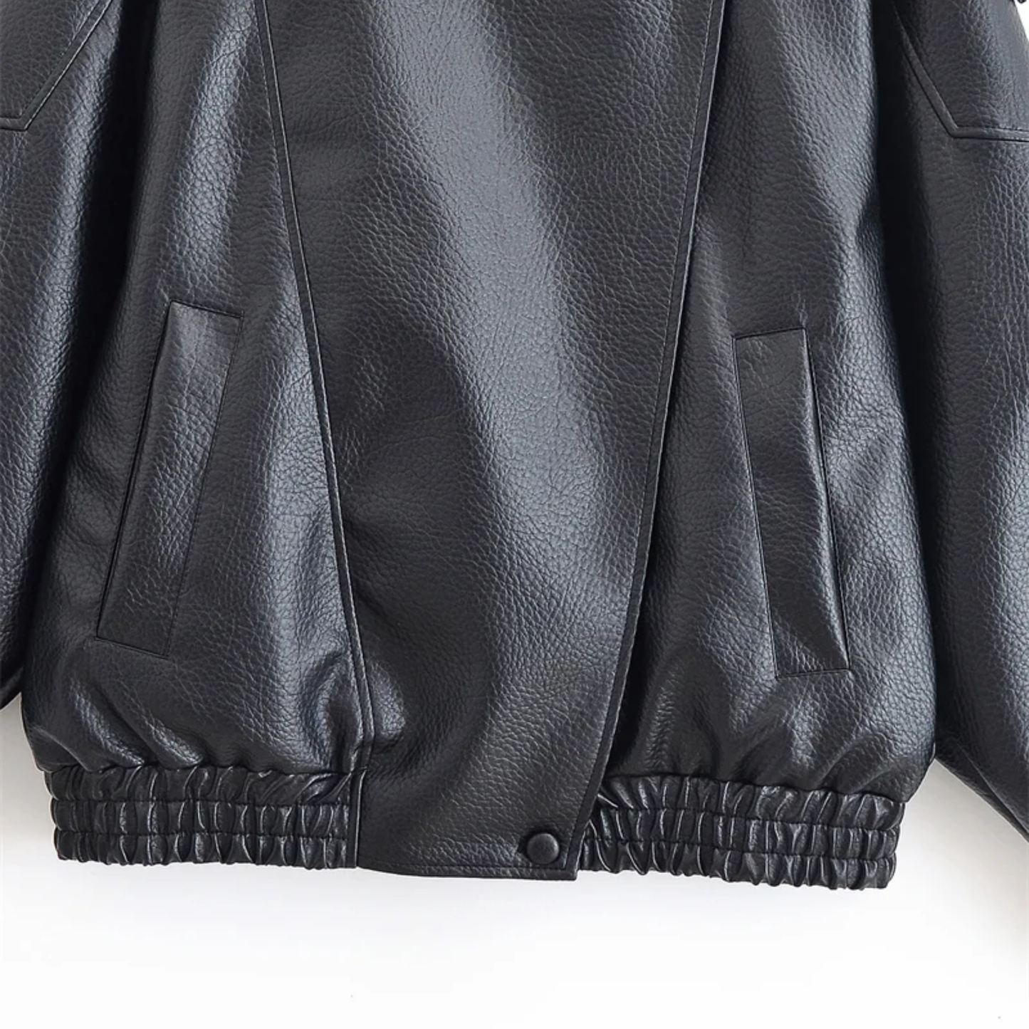 Lucía | Cazadora Biker Efecto Piel