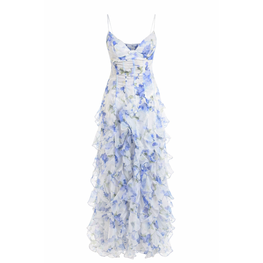 Valentina | Vestido Volantes Floral Vibrante