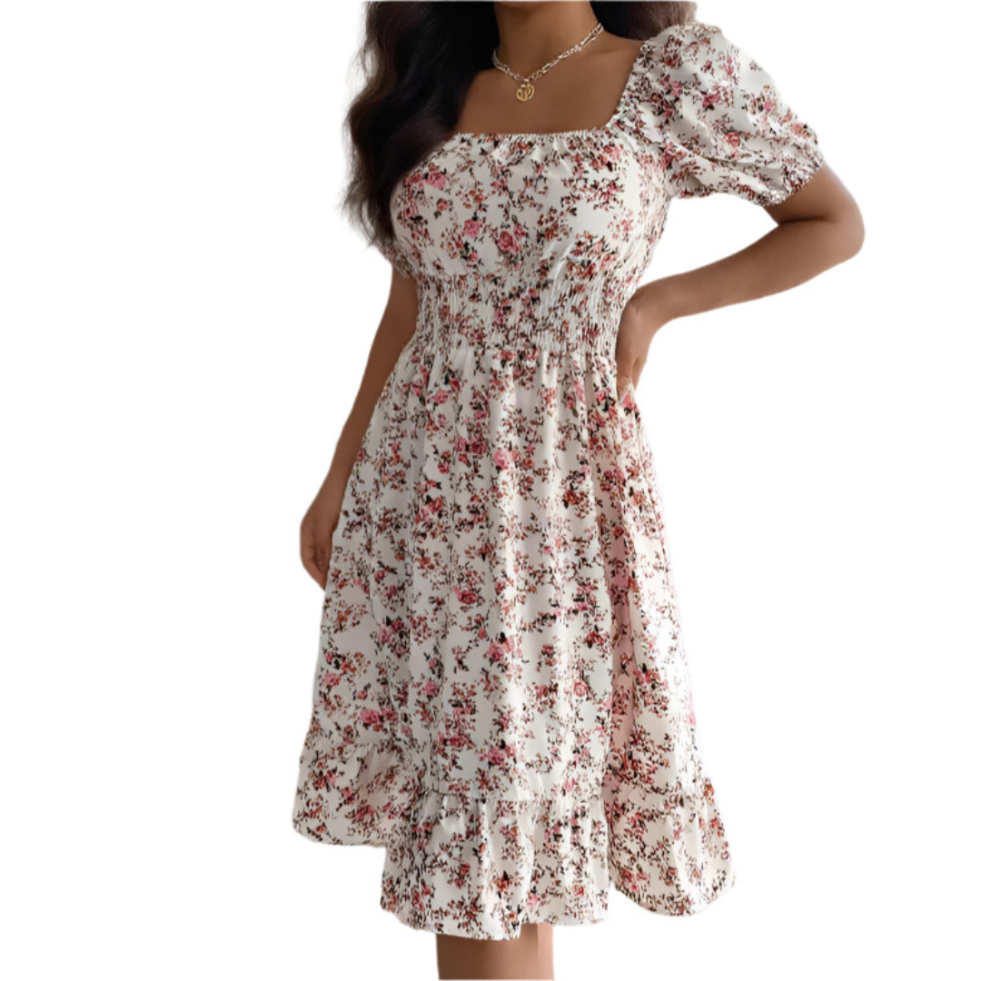 Hiraya | Vestido Verano Escote Cuadrado Volantes