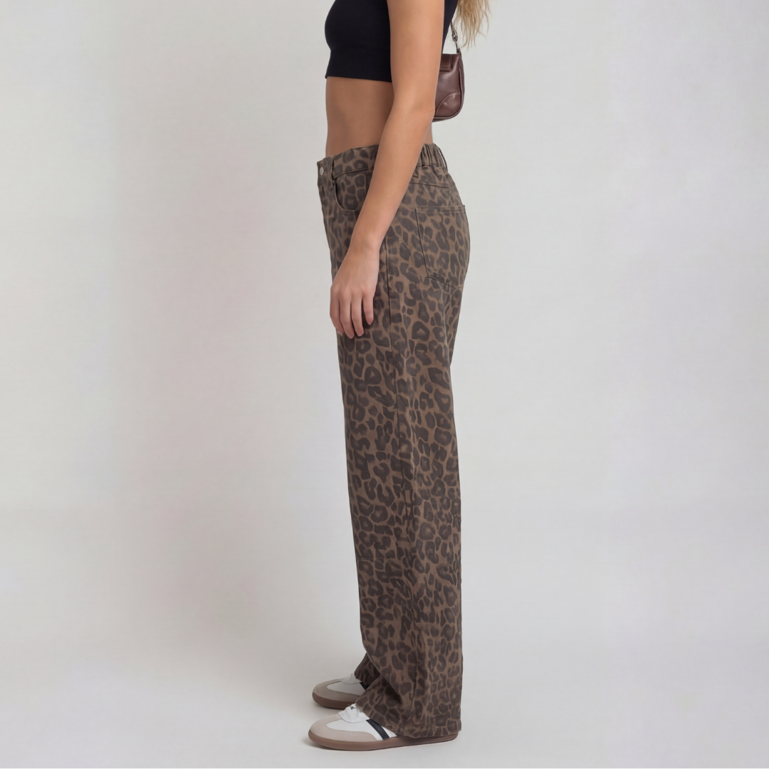 Penelope | Pantalón Palazzo Leopardo Talle Alto