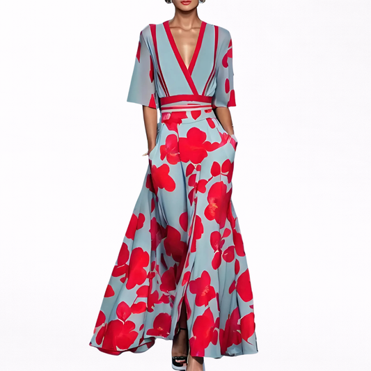 Valentina | Maxi Vestido Elegante con Escote Profundo