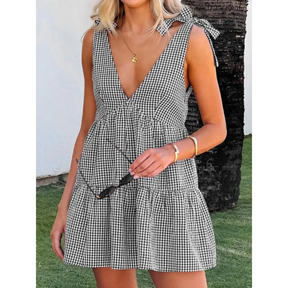 Ligaya | Vestido Verano Sin Mangas Lazo Hombro