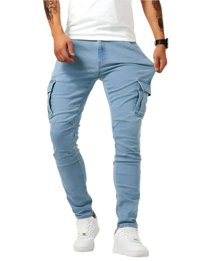 Marino | Pantalones Cargo Elásticos