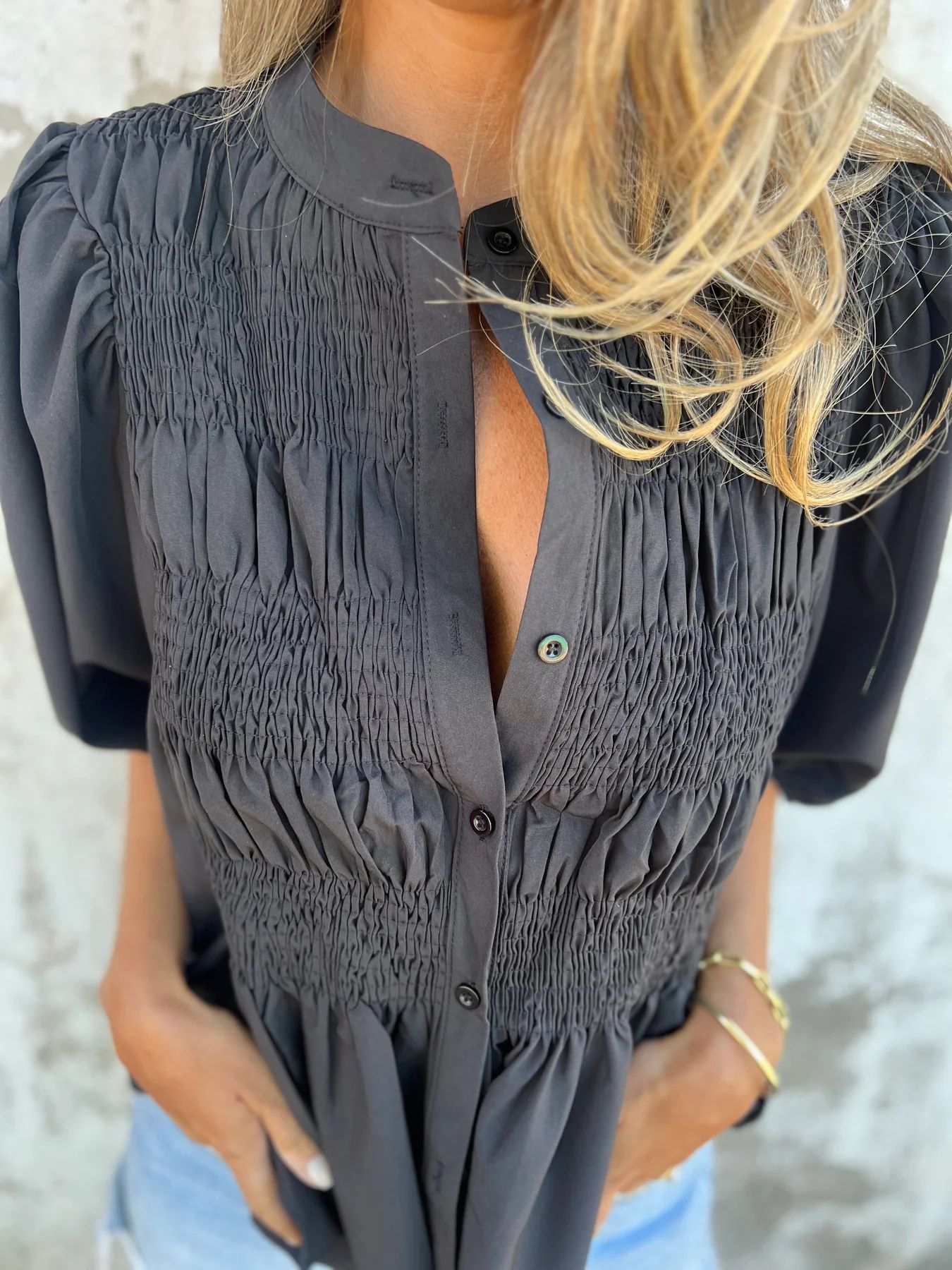 Eliza | Blusa Plisada Botones