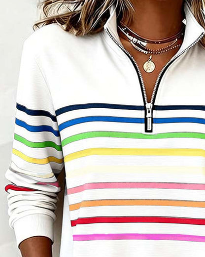 Marie | Jersey Casual con Rayas Coloridas