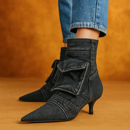 Vega - Botines de diseño cargo en tejido tejano
