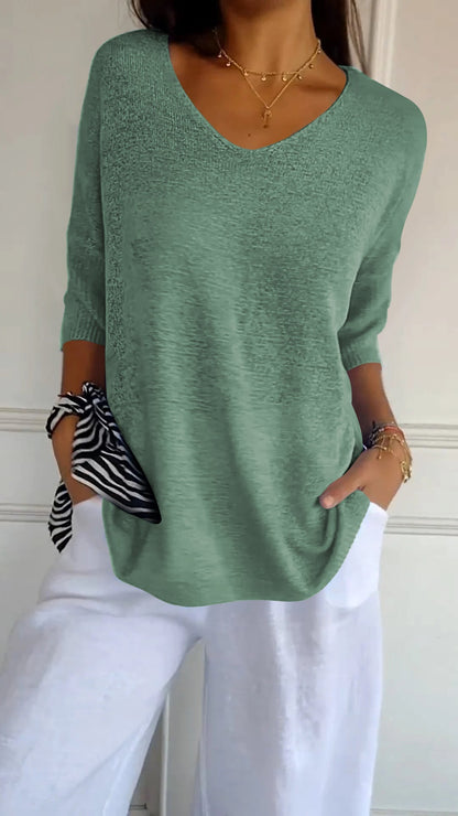 Lauren | Top Casual con Cuello en V