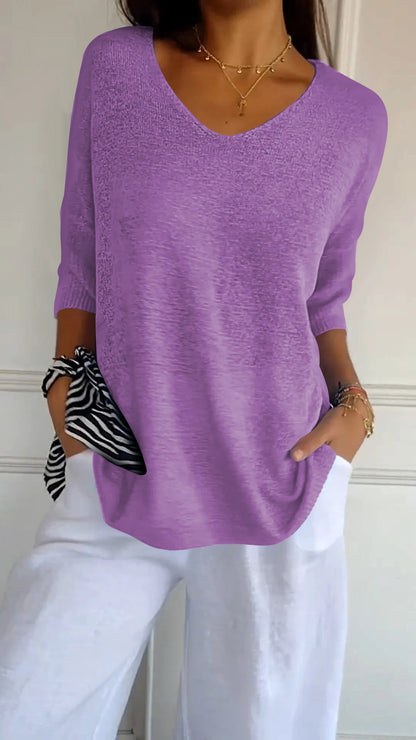 Lauren | Top Casual con Cuello en V