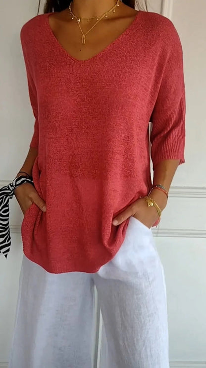 Lauren | Top Casual con Cuello en V