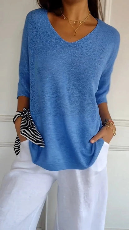Lauren | Top Casual con Cuello en V