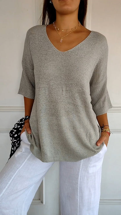 Lauren | Top Casual con Cuello en V