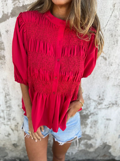 Eliza | Blusa Plisada Botones