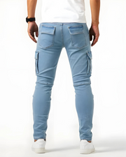 Marino | Pantalones Cargo Elásticos