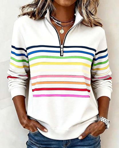Marie | Jersey Casual con Rayas Coloridas
